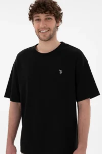 US Polo Assn. Men comfort Fit Crew Neck Black Jacquard interlock T-Shirt - Image 3