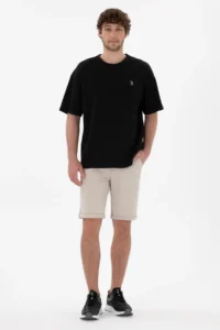 US Polo Assn. Men comfort Fit Crew Neck Black Jacquard interlock T-Shirt - Image 4