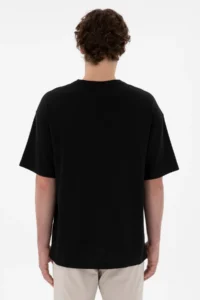 US Polo Assn. Men comfort Fit Crew Neck Black Jacquard interlock T-Shirt - Image 5