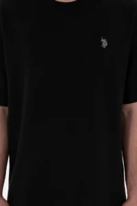 US Polo Assn. Men comfort Fit Crew Neck Black Jacquard interlock T-Shirt - Image 6