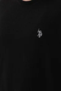 US Polo Assn. Men comfort Fit Crew Neck Black Jacquard interlock T-Shirt - Image 7