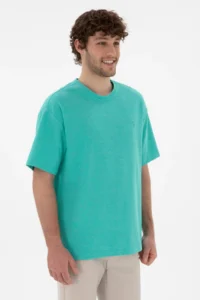 US Polo Assn. Men comfort Fit Crew Neck Mint Jacquard interlock T-Shirt