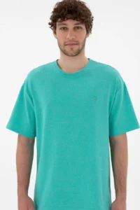 US Polo Assn. Men comfort Fit Crew Neck Mint Jacquard interlock T-Shirt - Image 3