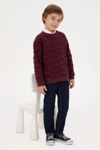 US Polo Assn. Boys' Burgundy Crew Neck Sweatshirt - Image 2