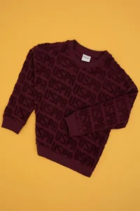 US Polo Assn. Boys' Burgundy Crew Neck Sweatshirt - Image 3
