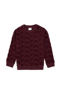 US Polo Assn. Boys' Burgundy Crew Neck Sweatshirt - Image 4