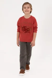 US Polo Assn. Boys' Dusty Rose Crew Neck Sweatshirt - Image 2