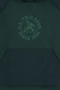 US Polo Assn. Boys' Dark Green Hooded Sweatshirt - Image 6