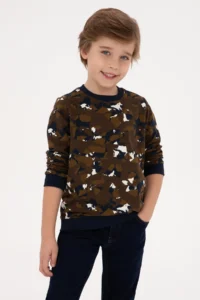 US Polo Assn. Boys' Brown Crew Neck Sweatshirt