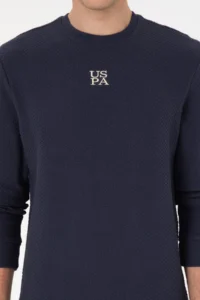 US Polo Assn. Men Regular Fit Crew Neck Navy Blue Sweatshirt - Image 6
