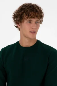 US Polo Assn. Men Regular Fit Crew Neck Dark Green Sweatshirt - Image 2