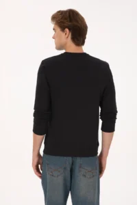 US Polo Assn. Men Regular Fit Crew Neck Black Sweatshirt - Image 5