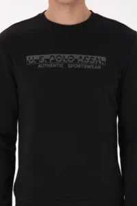 US Polo Assn. Men Regular Fit Crew Neck Black Sweatshirt - Image 6