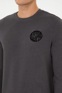 US Polo Assn. Men Regular Fit Crew Neck Gray Sweatshirt - Image 7