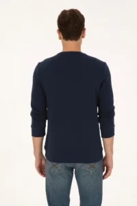 US Polo Assn. Men Regular Fit Crew Neck Navy Blue Sweatshirt - Image 5
