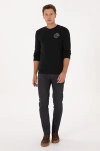 US Polo Assn. Men Regular Fit Crew Neck Black Sweatshirt - Image 4