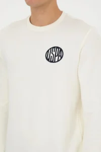 US Polo Assn. Men Regular Fit Crew Neck Cream Sweatshirt - Image 7