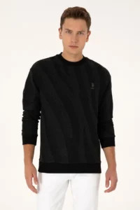 US Polo Assn. Men comfort Fit Crew Neck Black Sweatshirt