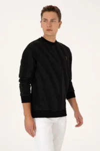 US Polo Assn. Men comfort Fit Crew Neck Black Sweatshirt - Image 3