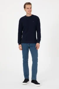 US Polo Assn. Men comfort Fit Crew Neck Navy Blue Sweatshirt - Image 4