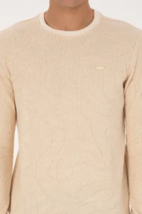 US Polo Assn. Men Regular Fit Crew Neck Patterned Cream Sweatshirt - Image 6