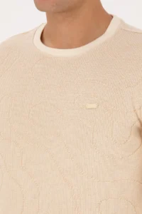 US Polo Assn. Men Regular Fit Crew Neck Patterned Cream Sweatshirt - Image 7