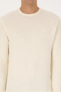 US Polo Assn. Men Regular Fit Crew Neck Patterned Cream Sweatshirt - Image 6