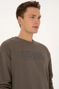 US Polo Assn. Men comfort Fit Crew Neck Mink Sweatshirt - Image 2