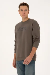 US Polo Assn. Men comfort Fit Crew Neck Mink Sweatshirt - Image 3