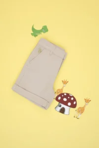 US Polo Assn. Girls' Beige with pocket Weaving Shorts - Image 3