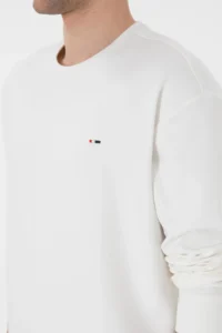 US Polo Assn. Men comfort Fit Crew Neck Ecru Thin Sweatshirt - Image 7