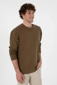 US Polo Assn. Men comfort Fit Crew Neck Khaki Thin Sweatshirt - Image 3