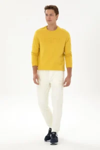 US Polo Assn. Men Cream Fleece Sweatpants - Image 3