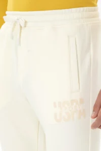 US Polo Assn. Men Cream Fleece Sweatpants - Image 5
