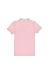 US Polo Assn. Girls' Light Pink Polo Shirt Collar Non-functional with pocket Basic T-Shirt - Image 4