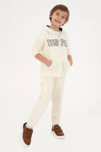 US Polo Assn. Boys' Cream Sweatpants - Image 2