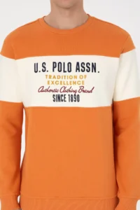 US Polo Assn. Men Regular Fit Crew Neck Copper Sweatshirt - Image 6