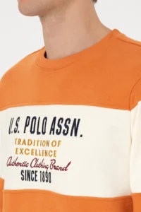 US Polo Assn. Men Regular Fit Crew Neck Copper Sweatshirt - Image 7
