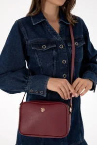 US Polo Assn. Women Burgundy Crossbody Bag - Image 2