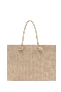 US Polo Assn. Women Beige Wicker Tote Bag - Image 3
