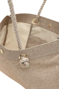 US Polo Assn. Women Beige Wicker Tote Bag - Image 6