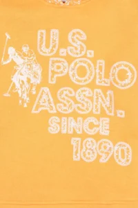 US Polo Assn. Girls' Orange Hooded Sweatshirt - Image 3