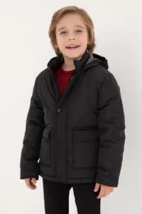US Polo Assn. Boys' Black Overcoat
