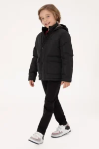 US Polo Assn. Boys' Black Overcoat - Image 2