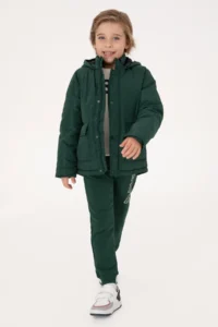 US Polo Assn. Boys' Dark Green Overcoat - Image 2