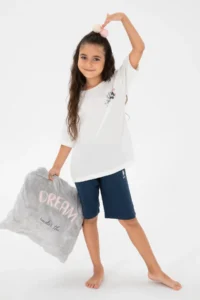 US Polo Shirt Assn. Girls' WHITE Shorts Bottom Top Set
