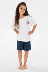 US Polo Shirt Assn. Girls' WHITE Shorts Bottom Top Set - Image 2