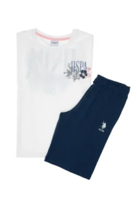 US Polo Shirt Assn. Girls' WHITE Shorts Bottom Top Set - Image 3