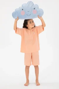 US Polo Shirt Assn. Girls' Salmon Shorts Bottom Top Set