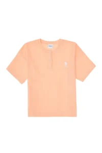 US Polo Shirt Assn. Girls' Salmon Shorts Bottom Top Set - Image 4